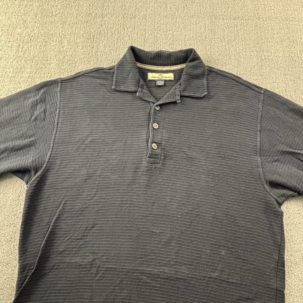 Tommy Bahama Polo Shirt Adult Large Black Short Sleeve Silk Blend Casual Men's - Picture 3 of 14